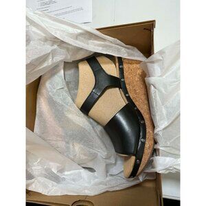 Clarks Annadel Clover Womens Wedge Sandal Black Size 10 NEW